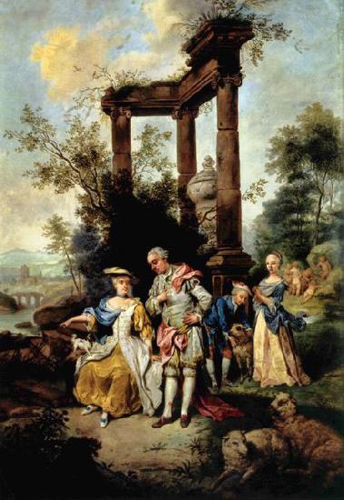Johann Conrad Seekatz Die Familie Goethe in Schafertracht Germany oil painting art
